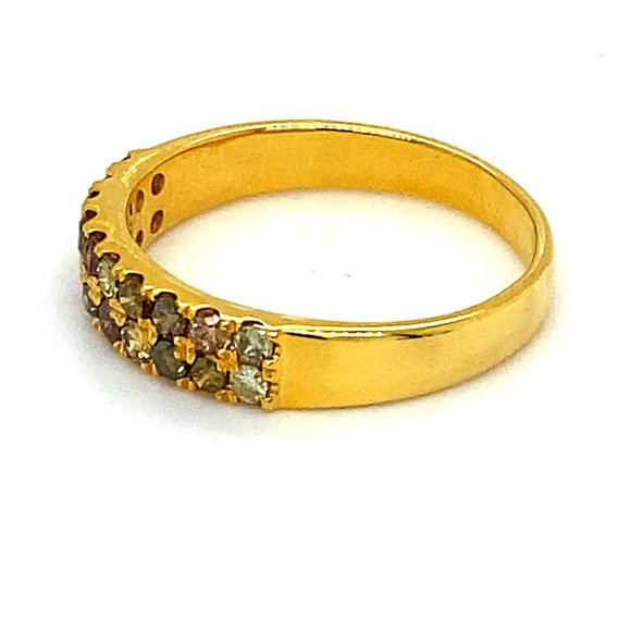 Fancy Colored Diamonds 1.05ct Solid 14K Gold Ring - Picture 5 of 6